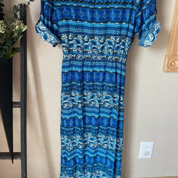 NWT Laklook Boho Blue Button-up Dress XL - Picture 5 of 5